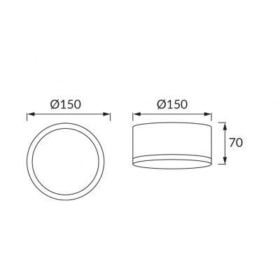 Oprawa sufitowa SMD LED ROLEN LED 15W BLACK 4000K IDEUS (03782)